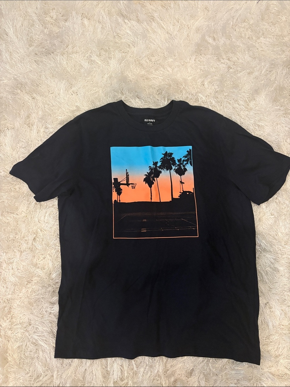 Old Navy Short-Sleeve Tee with Blue and Orange Sunset Palm Graphic
